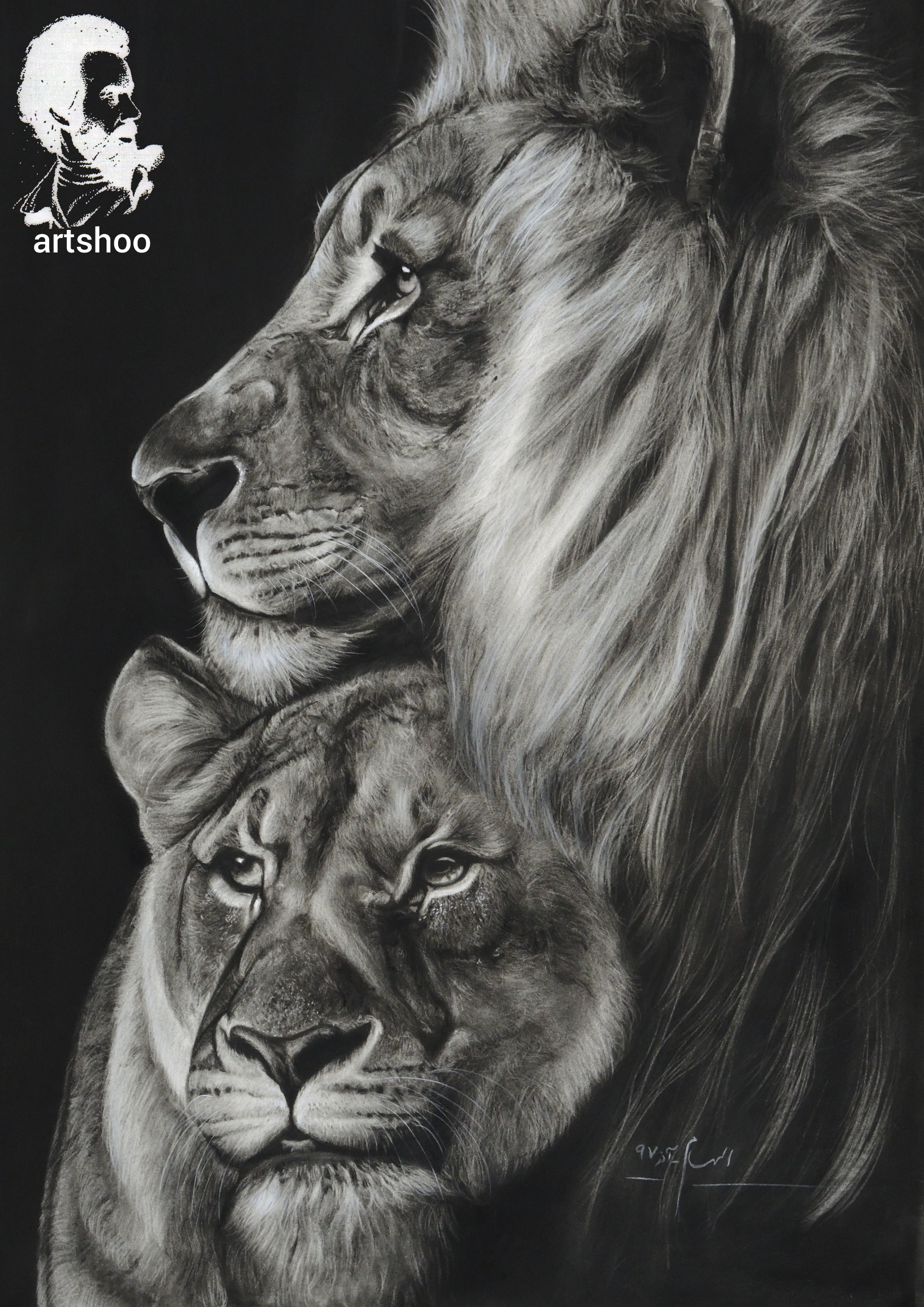 نقاشی سیاه قلم اورژینال